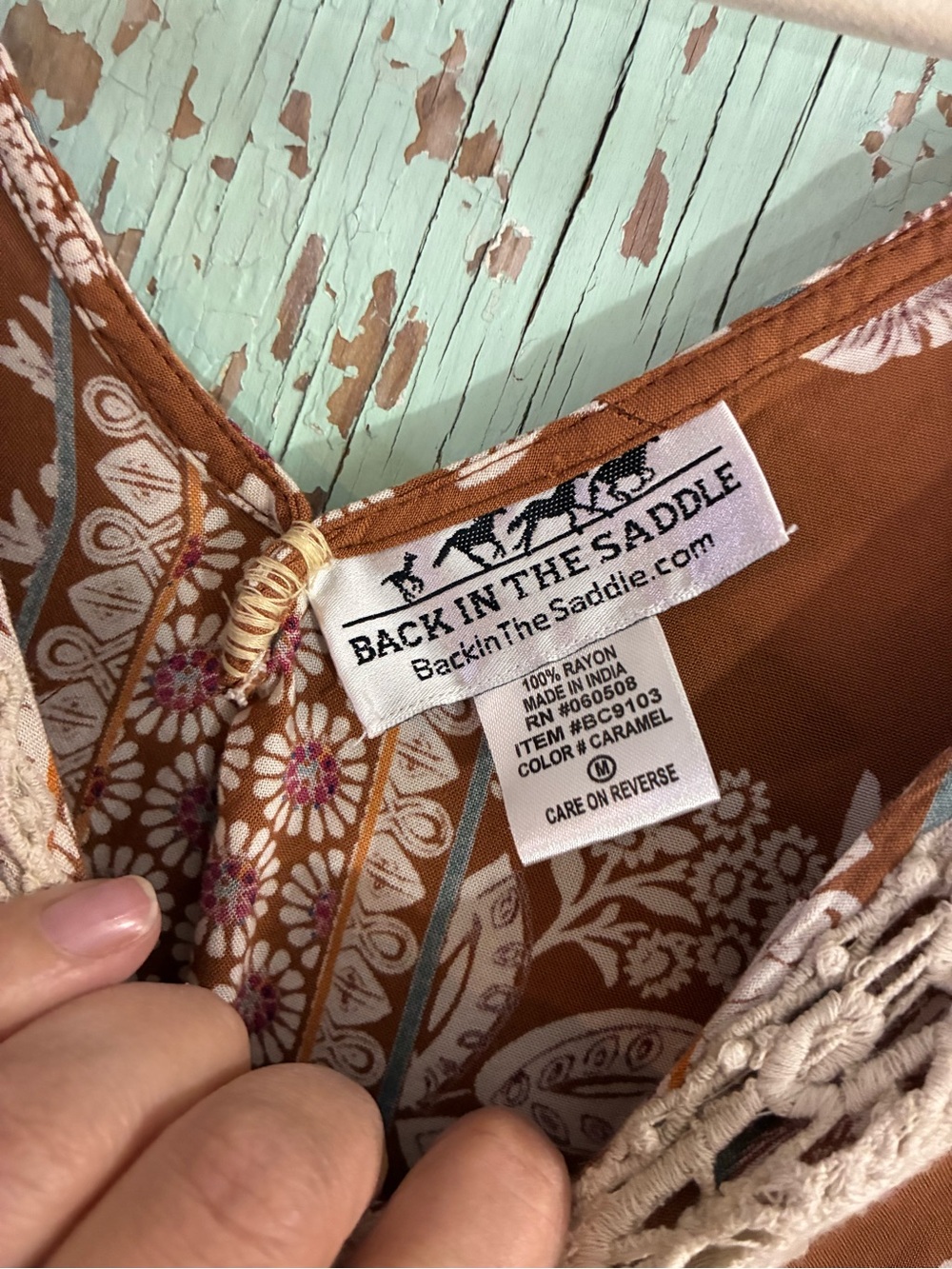 Women’s back in the saddle Floral Midi Dress in Rust Brown - Picture 2 of 5
